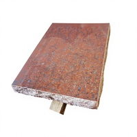 Pierre tombale plate en granit rouge, style américain traditionnel, marqueur de cimetière extérieur en pierre naturelle