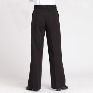 <strong>Men</strong> Professional Black Straight with Pocket Belt Wide Latin <strong>Dance</strong> <strong>Pants</strong> - Product Image 3