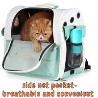 Sac à dos de transport pour animaux de compagnie MJ écologique, pliable, durable, vert, respirant, en tissu Oxford, fermeture éclair, taille personnalisée