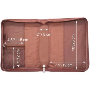 Muestra gratuita BSCI, funda para Biblia personalizada de poliéster PU marrón vintage con cremallera, tamaño grande para hombre y mujer - Product Image 2
