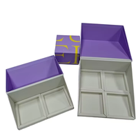 Cajas de Regalo de Papel para Empaque de Barras de Chocolate y Dulces de Diseño Personalizado de Lujo al por Mayor, con Divisores y Tapa Abatible