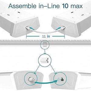 Plafonnier LED linéaire moderne en aluminium 4 pieds, blanc froid 5000K, luminaire de bureau à montage en surface - Product Image 3
