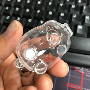 Llaveros de cerdito de plástico transparente personalizados con marca, para regalo bancario, con monedero y anillas para llaves - Product Image 5