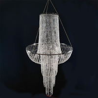 Accesorios para Bodas, Lámpara Colgante, Candelabro de Acrílico con Cuentas, Decoración de Techo para Fiestas y Bodas, Iluminación de Fondo para Escenarios