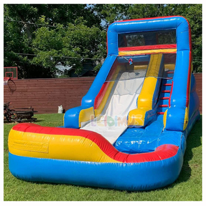 Toboggan aquatique gonflable géant avec deux pistes et une grande piscine à éclaboussures - PVC robuste pour le plaisir estival en plein air - Product Image 4