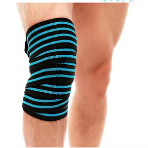 ที่รัดเข่าไนลอนยืดหยุ่นสำหรับเล่นกีฬายิมมืออาชีพและสนับเข่าข้อศอกปรับได้สำหรับสควอตและอุปกรณ์ยกน้ำหนัก - Product Image 1