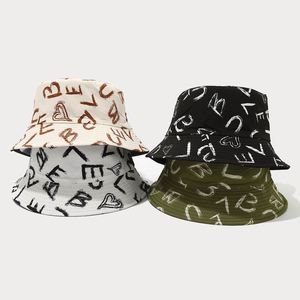 New Trendy Bucket <b>Hat</b> Graffiti Letter Printing Double-Sided Sun <b>Hat</b> Spring Summer Outdoor Casual Reversible Bucket Fishing <b>Hat</b> - Product Image 2