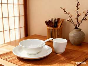 Service de table en céramique épaisse blanc pur, style moderne, pour hôtel étoilé, restaurant chinois, salon de thé, kit de tasses à thé du matin - Product Image 1