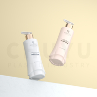 Botol Plastik Sutra Warna Kustom CHUYU CY1286 Model 500ml/750ml Bentuk Bunga untuk Sabun Mandi/Sampo/Lotion dengan Pompa, Berpaten