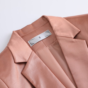 Champagne Colored Women's Blazer Solid Color Polyester No-Wrinkle Treatment Commuting Workwear - Product Image 4