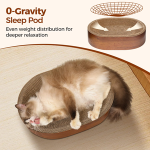 Pets Products 2026 New Design Oval <b>Cat</b> Scratcher Corrugated Paper Sleeping Beds for <b>Cats</b> Nest OEM Pet Furniture for Indoor <b>Cats</b> - Product Image 2