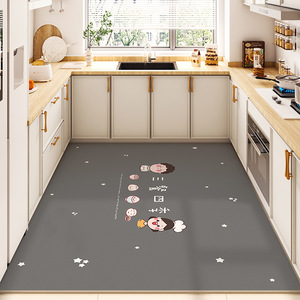 Tapis de sol de cuisine rectangulaire en PVC antidérapant, motif original, facile à nettoyer pour la cuisine - Product Image 2