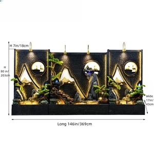 น้ำพุหินอ่อนหินแกรนิตตกแต่งสวนหลังบ้านกลางแจ้ง น้ำตกติดผนัง ตกแต่งบ้านภายใน - Product Image 3