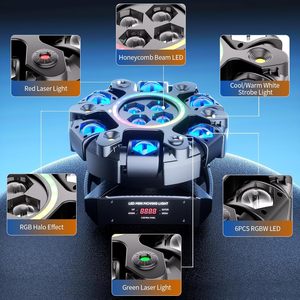 Directo de Fábrica, Luz Móvil LED RGBW 4 en 1 de 150W y 6 Brazos, Efecto Láser Estroboscópico Bee Eye Beam, DMX512, Control Remoto para DJ, Discoteca, <span class=keywords><strong>Club</strong></span> - Product Image 3