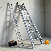 Échelle télescopique de 6 m, échelle pliante en aluminium, échelle légère et portable pour la réparation des toits à domicile