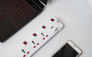 3 broches rallonge prise électrique <span class=keywords><strong>usb</strong></span> <span class=keywords><strong>chargeur</strong></span> port <span class=keywords><strong>multiprise</strong></span> - Product Image 5