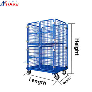 C tipi kilitlenebilir 4 tarafı güvenlik tekerlekli konteyner kafesi - Product Image 2