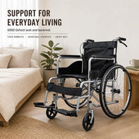 Fauteuil roulant manuel pliable léger, cadre en aluminium durable, classe II, garantie 1 an, pour les soins à domicile et la réadaptation des personnes âgées