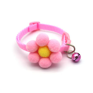 Collar de cuello de animales pequeños multicolor al por mayor, collar para mascotas con forma de flor, abalorios para cachorros y mascotas, Collar con campana - Product Image 5