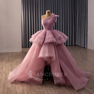 Robe de Soirée de Luxe Rsm251154 avec Fermeture Éclair, Personnalisable, Élégante, en Chiffon avec Appliques Plissées et Froncées, en Cachemire, pour Occasions Spéciales - Product Image 4