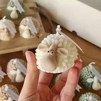 Kleine Lammförmige Sojawachs-Kerze zur Heimdekoration Thanksgiving & Weihnachtsgeschenke Handgemachte Tierförmige Kerze