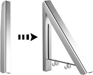 <strong>Triangle</strong> Retractable Folding Wall Mounted Clothes Hanger <strong>Rack</strong> Heavy Duty Hanging Clothes Laundry Display <strong>Rack</strong> Clothes <strong>Rack</strong> - Product Image 3