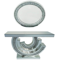 Table console miroir moderne et créative, meubles en bois neufs fabriqués directement en usine pour appareils ménagers dans le hall ou l'appartement