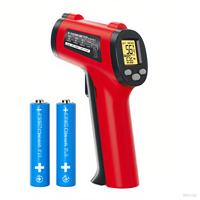 Pistol Suhu Inframerah Laser IR Digital Layar LCD Termometer Portabel Tanpa Kontak Plastik OEM Resolusi 0.1C Penguncian Data