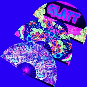 Personalized Decoration Black <b>Large</b> Wooden Folding Custom Printing Bamboo Hand <b>Fan</b> for Gifts - Product Image 5