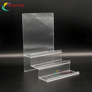 Exhibidor Acrílico Transparente <span class=keywords><strong>de</strong></span> 3 Niveles con Franjas Verticales Personalizadas <span class=keywords><strong>para</strong></span> Gafas <span class=keywords><strong>de</strong></span> Sol, Exhibidor <span class=keywords><strong>de</strong></span> Acrílico <span class=keywords><strong>para</strong></span> Ópticas y Tiendas Minoristas - Product Image 2