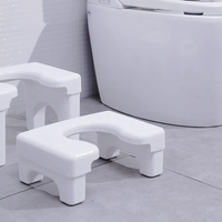 Minimalistischer Klapphocker für Senioren in Weiß, Schwarz oder Grau aus PP-Kunststoff, Sitzhocker/Ottoman in S und L Größen für Wohnzimmer und Badezimmer