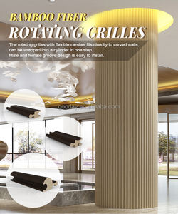 Melinco llegada WPC panel de pared curvo rejilla giratoria Interior decorativo PVC cubierta estriada barra listón para pilar de cilindro - Product Image 4