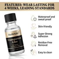 Colle à dentelle Radistuns 50ml à base d'huile, imperméable, forte tenue, transparente, pour kit d'installation de perruque frontale