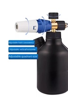 Pistolet à mousse de bouteille noire 1/4 connecteur rapide pulvérisateur de lavage de voiture électrique Lance canon côté remplissage neige mousse Lance canon mesure