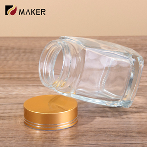 Pot en verre carré pour aliments Honey Bird's Nest Dispenser, avec couvercle métallique scellé, bouteille épaissie pour confiture et sauce chili, plusieurs tailles - Product Image 5