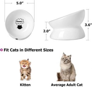 Comedero Doble para Perros y Gatos, Tazones Elevados de Cerámica para Comida Fresca, Gran Venta - Product Image 4
