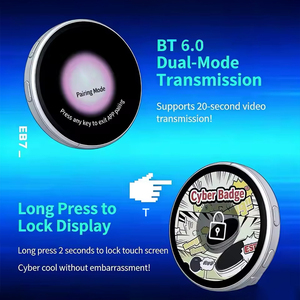 E87 Smart Badge E-Badge, Pin Digital con Pantalla Táctil HD de 1.7 Pulgadas para Fanáticos del Anime, Cosplay, Conciertos, Fotos y GIFs DIY - Product Image 4