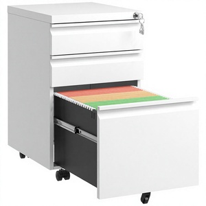 Factory Price Modern Eco-Friendly Durable Steel Storage <b>Cabinet</b> 3 Lockable Drawers Key Lock Adjustable A4 Home <b>Office</b> School - Product Image 4