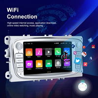 Podofo 2+64G 7'' Autoradio Android Stéréo CarPlay/Android Auto/GPS/WiFi/RDS pour Ford/Focus/S-Max/Mondeo/Galaxy/Kuga