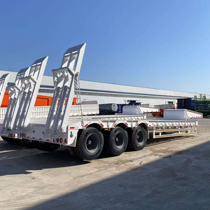 Semirremolque de plataforma baja extensible hidráulica de 3 ejes, 60 toneladas, 100 toneladas, para la venta - Product Image 1