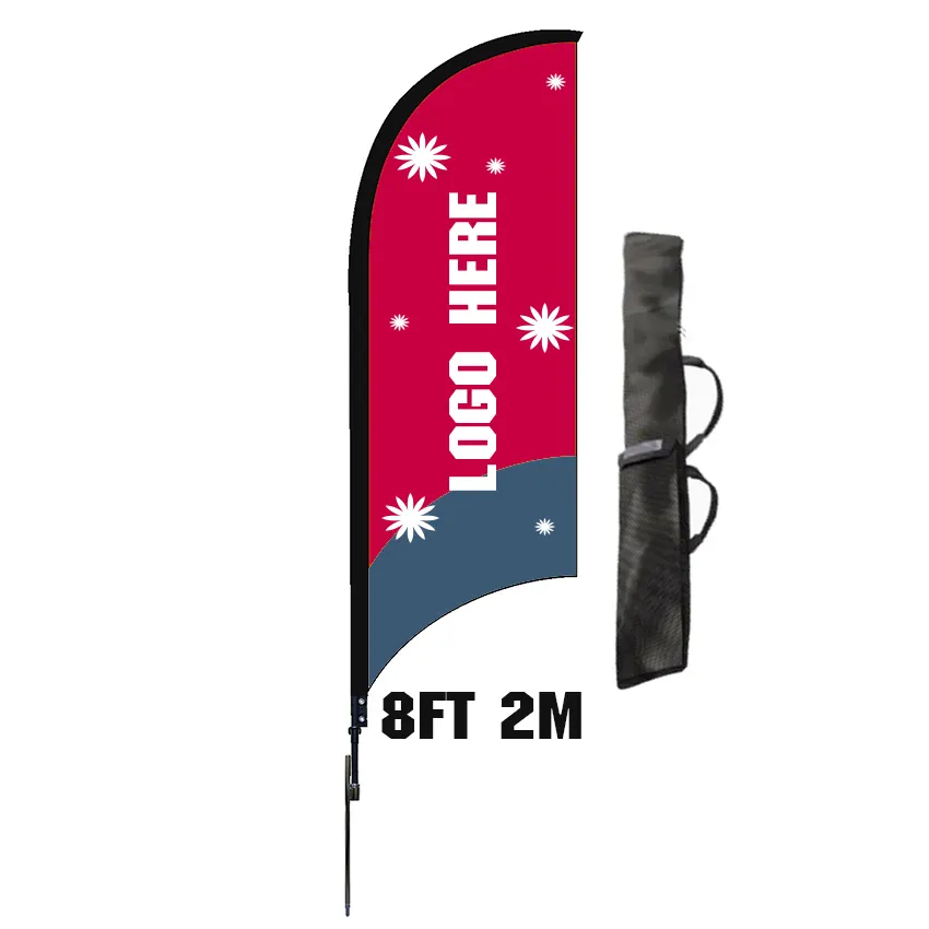 RTS Shop 8ft 2m Outdoor-Sporte reignis Werbung billige Strand flexible Feder Förderung fliegende Banner Flagge