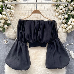 Chemisier en mousseline pour femme, corset sexy sans bretelles, blouses et hauts pour femmes - Product Image 3