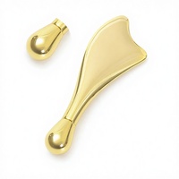 Rouleau facial et Gua Sha 2 en 1 en alliage de zinc, bâton de massage anti-rides pour le visage et les yeux