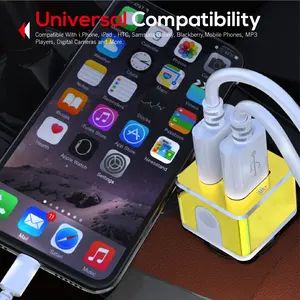 Car Phone Accessories Dual USB Car Charger Customized Logo Mobile Phone Car Adapter