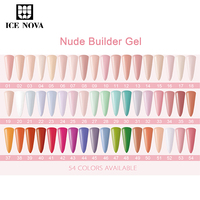 Marque privée ICE NOVA Prix compétitif Extension d'ongles en gel de couleur nue 10g 15g 30g 60g Oem Vente en gros Constructeur Gel UV doux