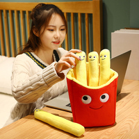 Peluches alimentaires Kawaii personnalisées, super douces, en forme de frites, jouets en peluche pour enfants, créatives, simulées, frites en peluche, maille