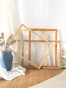 Massief houten fotolijst, wandmontage, A4, originele houtkleur, fotolijst voor canvas schilderijen en decoratieve schilderijen. - Product Image 2