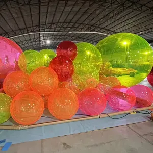 대형 장식 투명 공 풍선 거울 공 PVC 매달려 풍선 거울 풍선 파티 광고 공