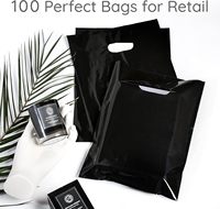 Sac de marchandises en PE-BD de taille personnalisée, sacs à provisions en plastique à poignée découpée pour l'emballage de vêtements, chaussures, cadeaux d'artisanat