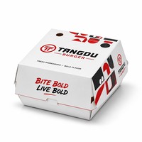 Kotak Burger Kertas Hamburger Grosir Ramah Lingkungan Pola Kustom Kotak Burger Kertas Hamburger Untuk Kemasan Snack Bar
